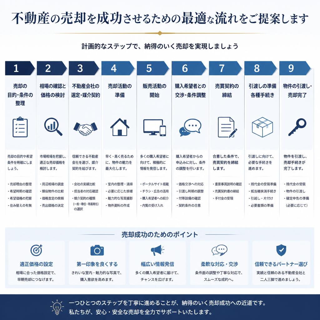 不動産の売却を成功させるための最適な流れをご提案します