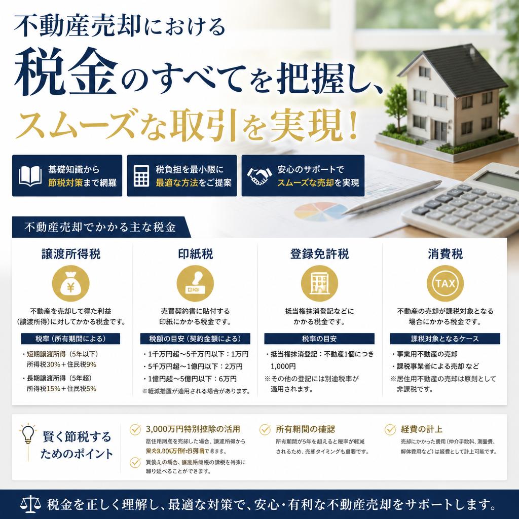不動産売却における税金のすべてを把握し、スムーズな取引を実現！