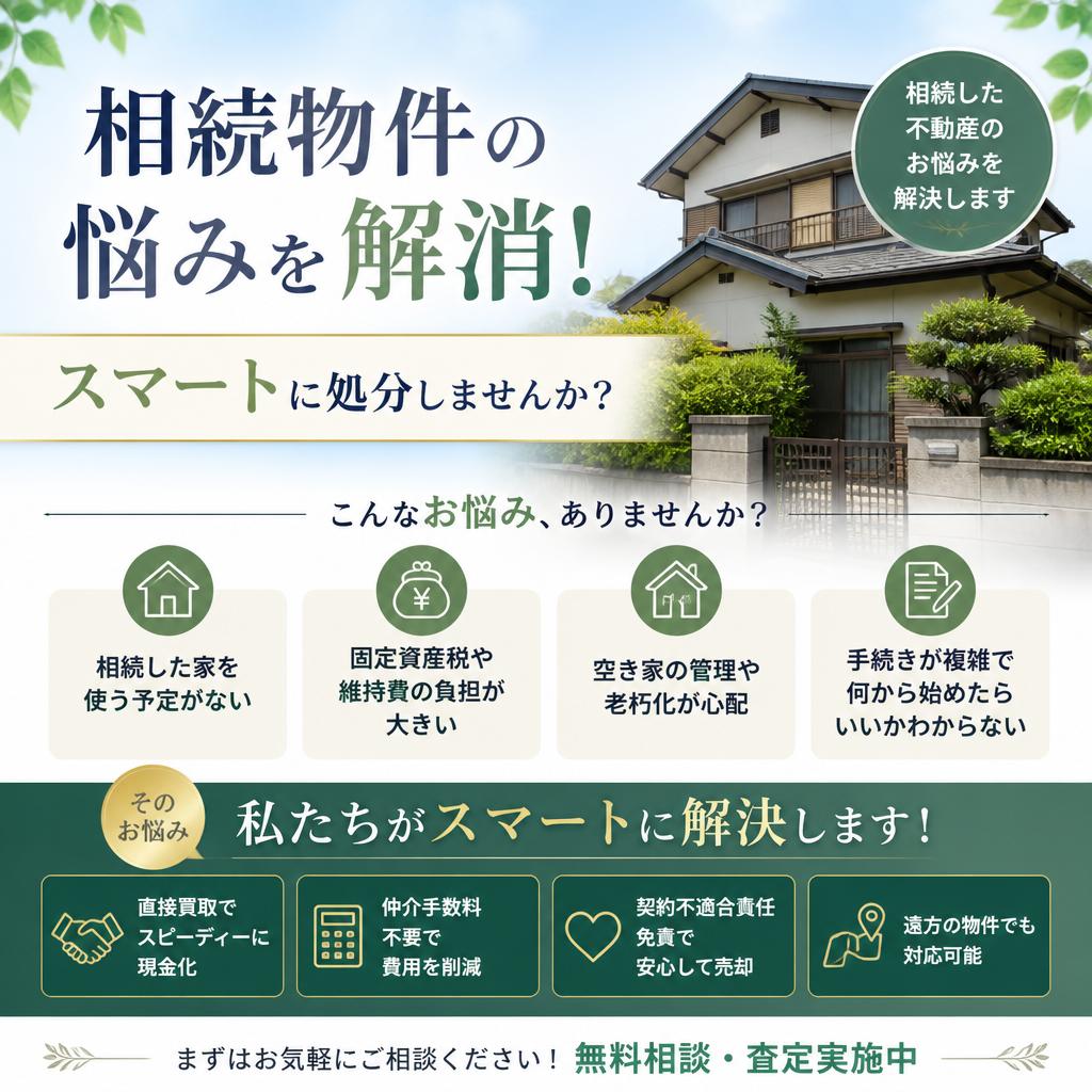 相続物件の悩みを解消！スマートに処分しませんか？