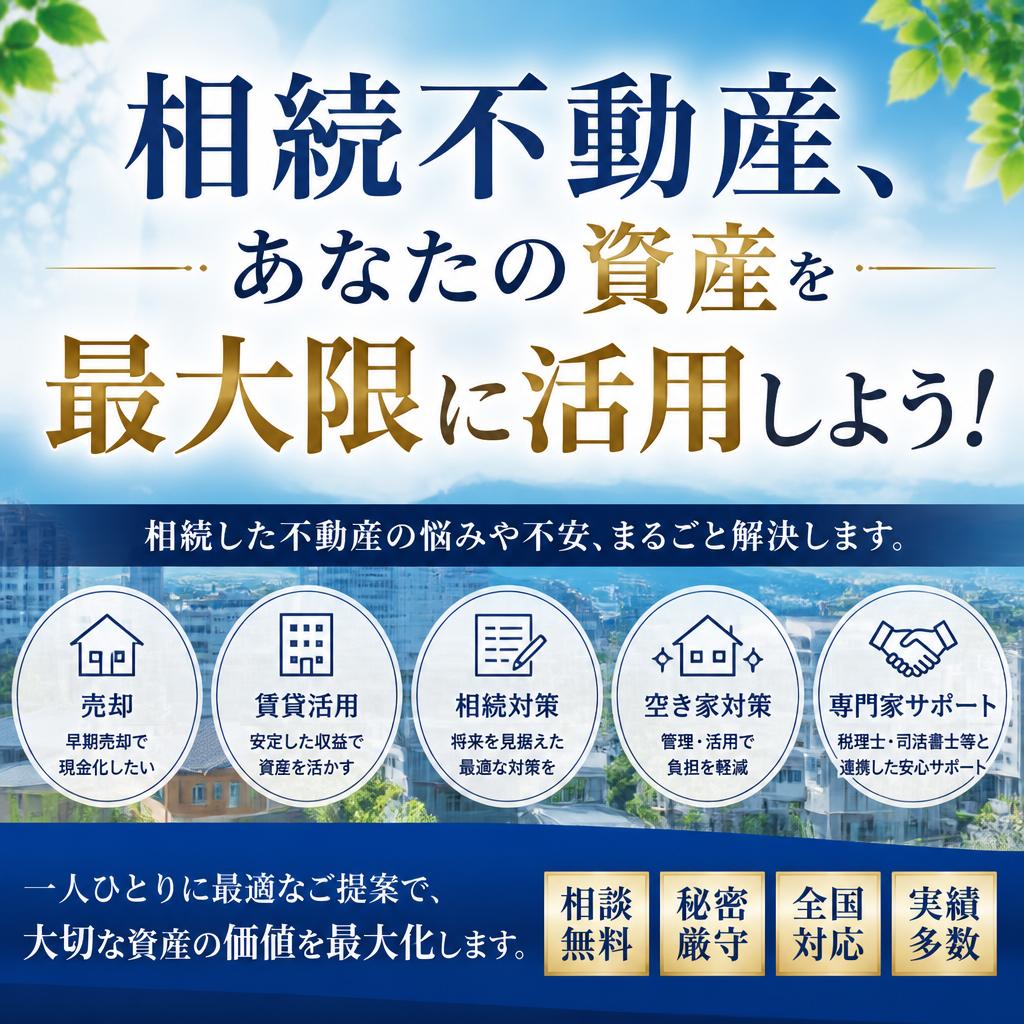 相続不動産、あなたの資産を最大限に活用しよう！