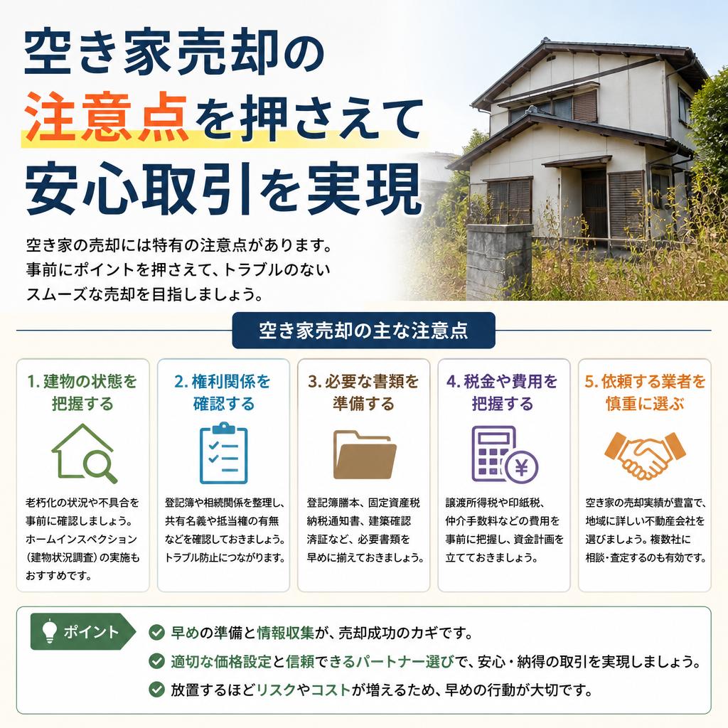 空き家売却の注意点を押さえて安心取引を実現