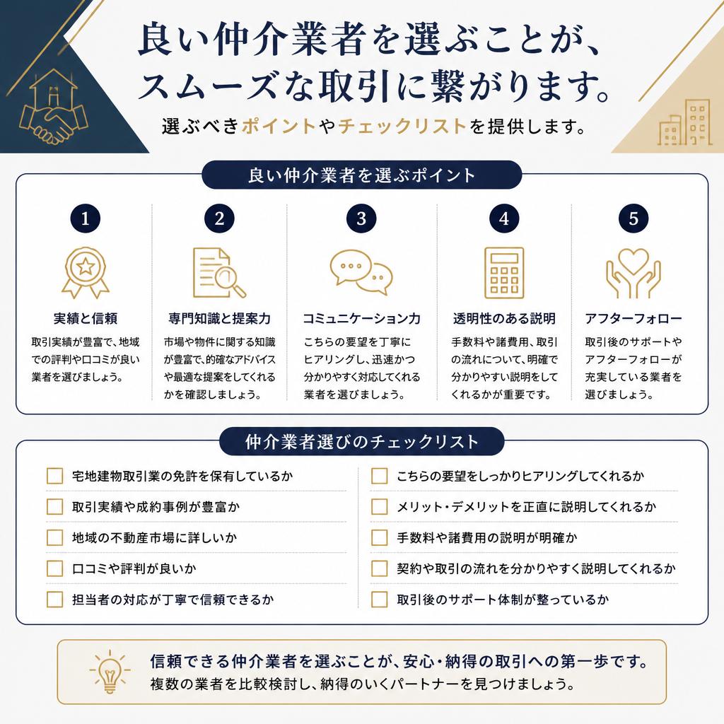 信頼できる仲介業者の選び方