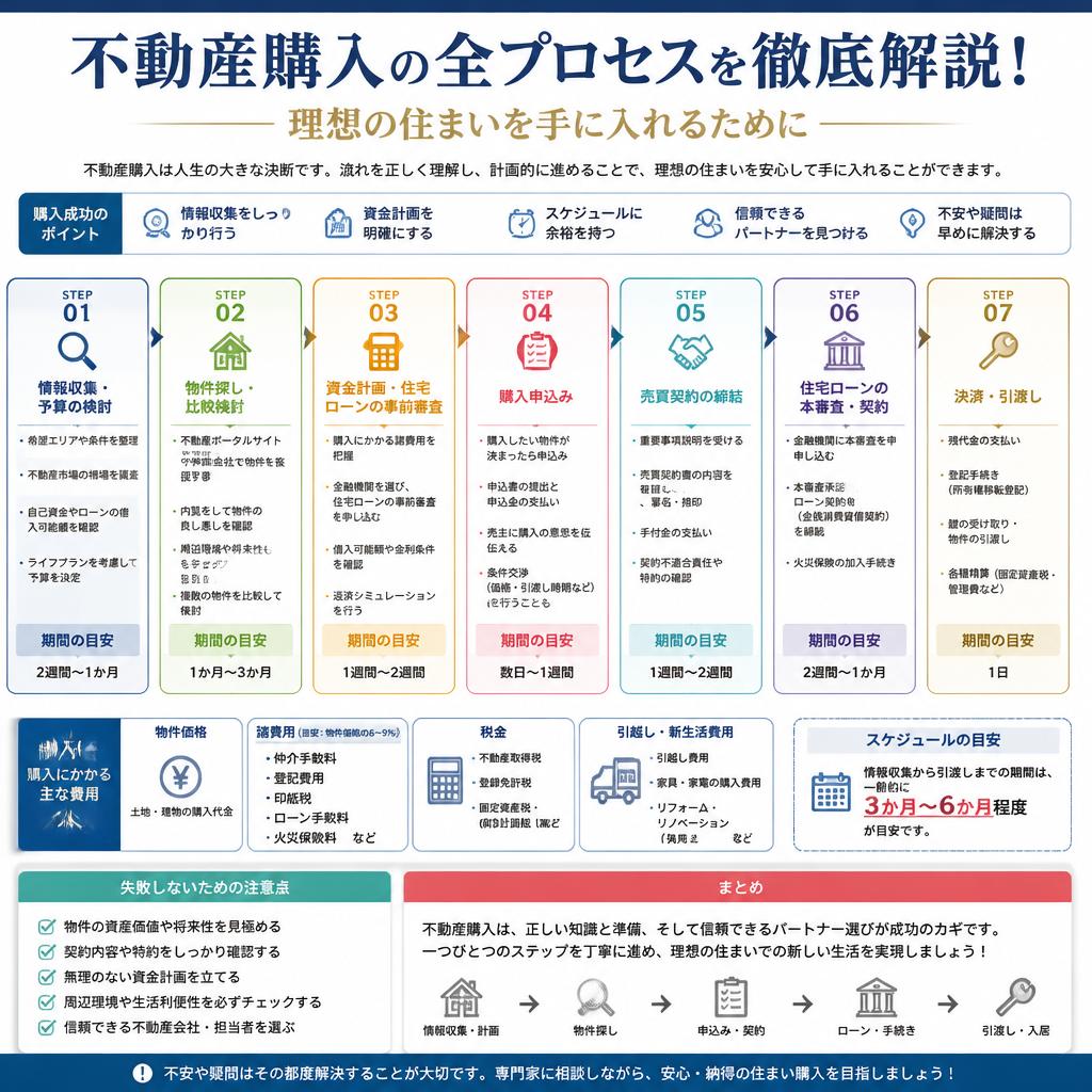 不動産購入の全プロセスを徹底解説！理想の住まいを手に入れるために