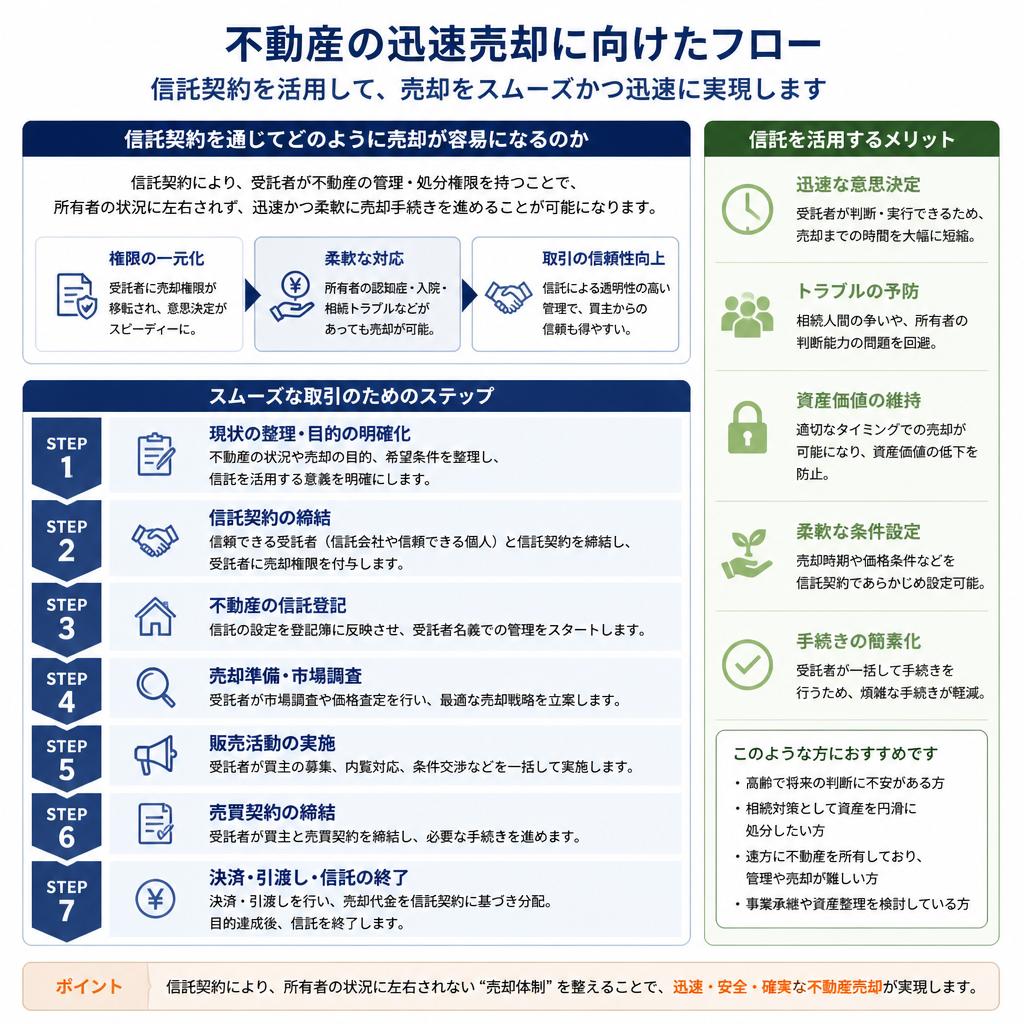 不動産資産の迅速売却とその流れ