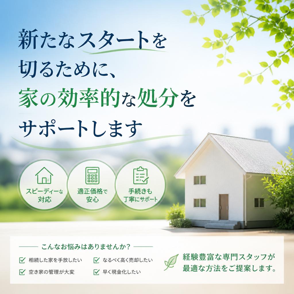 新たなスタートを切るために、家の効率的な処分をサポートします