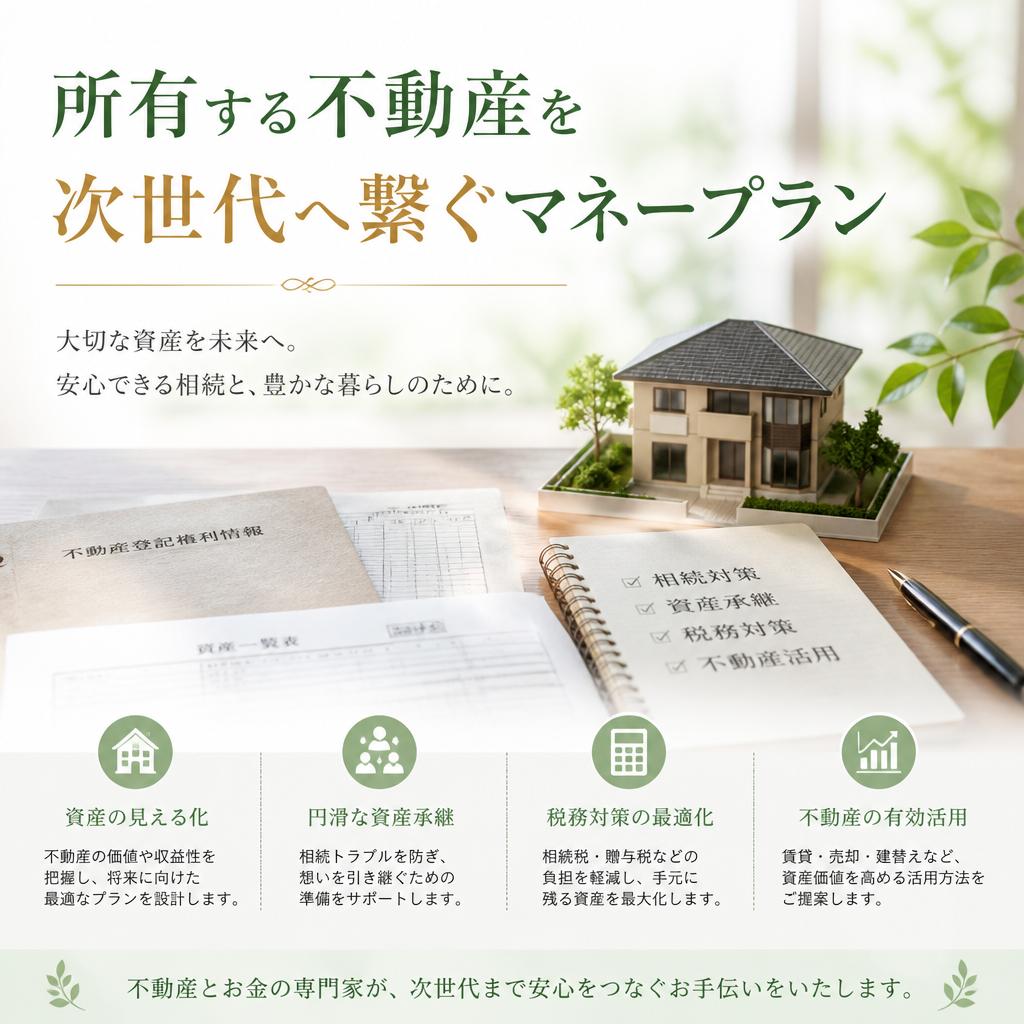 所有する不動産を次世代へ繋ぐマネープラン