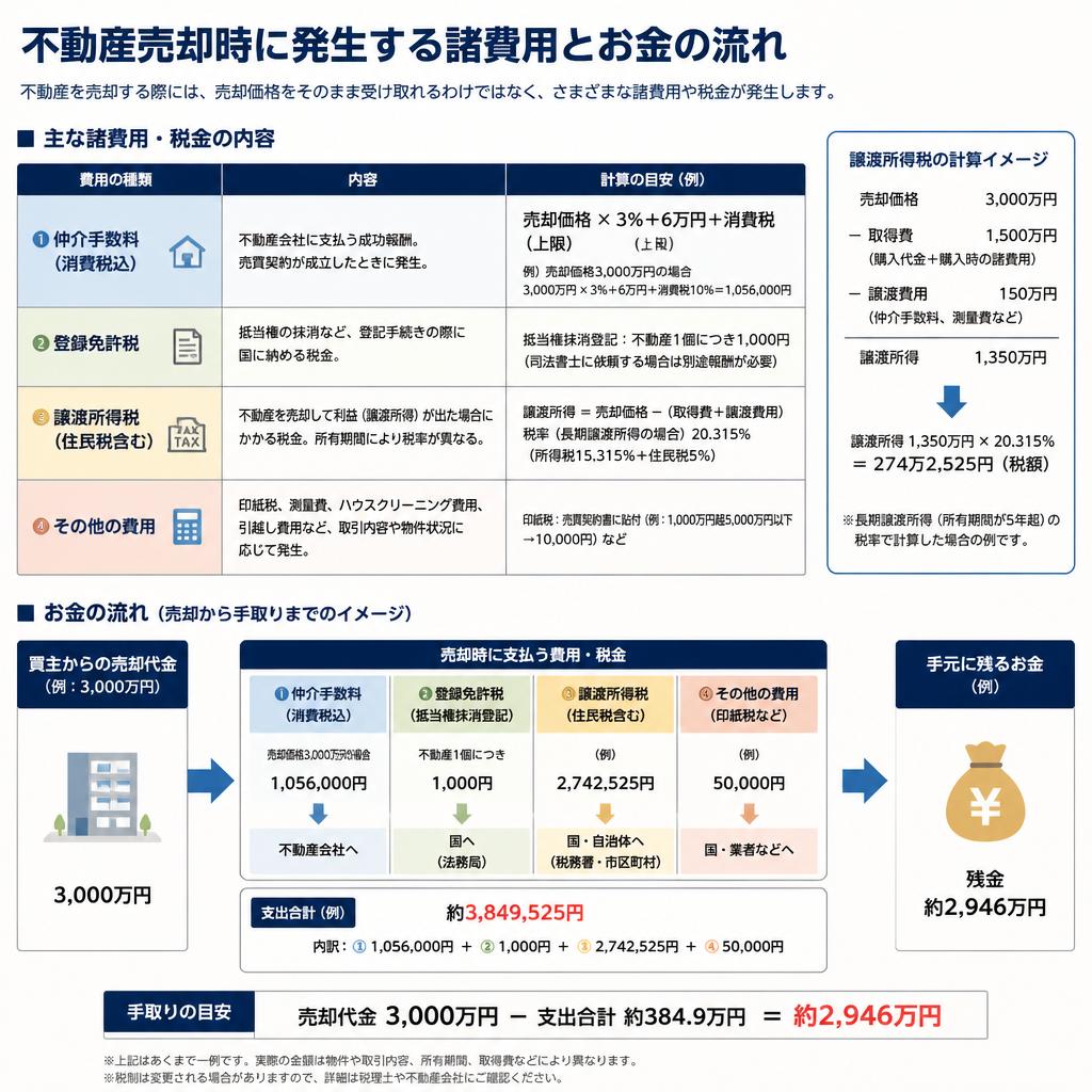 不動産売却にかかる基本的な費用