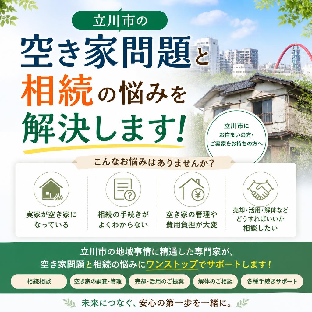 立川市の空き家問題と相続の悩みを解決します！